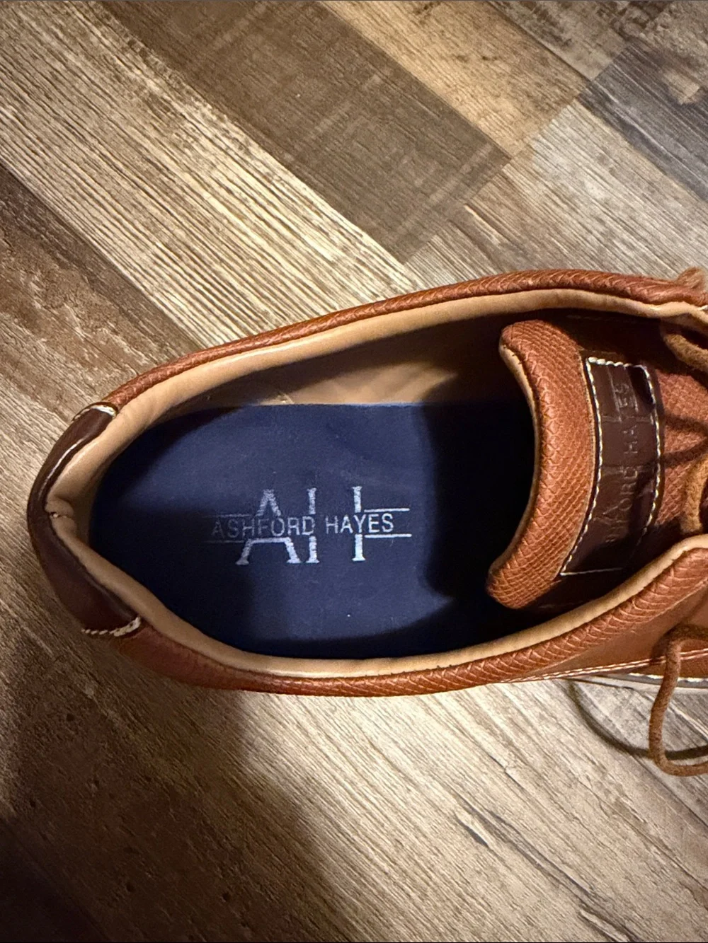 Ashford Hayes Tan Leather Textured Derby Shoes